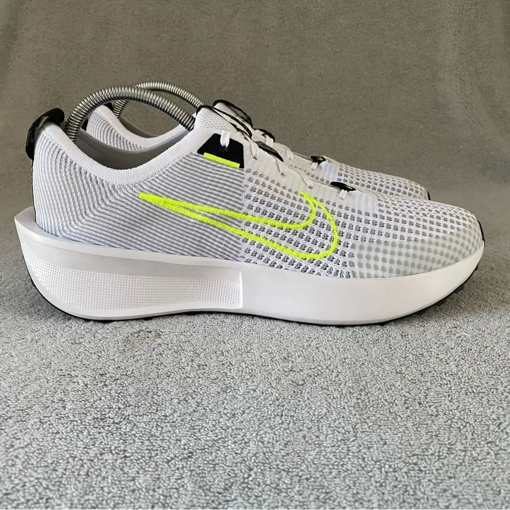 Nike Mens 13 Interact Run Running Shoes Athletic Sneaker FD2291-100 White Volt - Picture 2 of 8